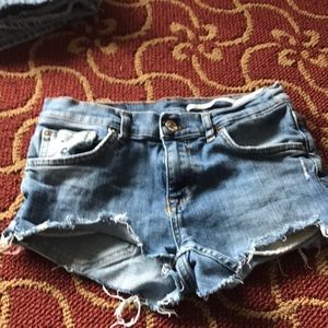 Denim cut off shorts
